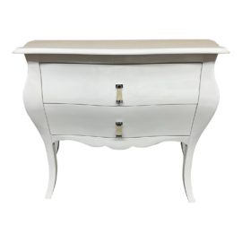 Ophelia White Two-Drawer Dresser. Original Price: $1,830