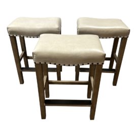 Pottery Barn Manchester Backless Leather Counter Stools, Set of 3. Original Price: $1,257