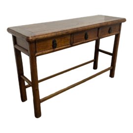 Late 20th Century Asian Influenced Three-Drawer Wood Console