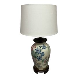 Late 20th Century Frederick Cooper Chrysanthemum Porcelain Table Lamp