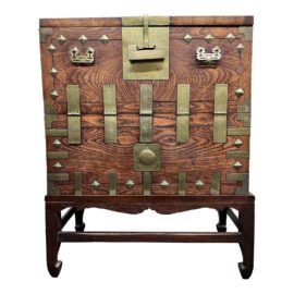 19th Century No. Korean Blanket Chest + Stand + Lock