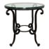 Mogels Furniture Wrought Iron + Glass Round Side Table