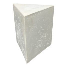 1980's Ivory Plaster Triangular Side Table