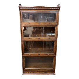 Harris Lebus Edwardian Oak 4 Stack Barrister Bookcase