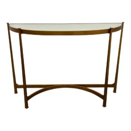 NEW Bernhardt Jonathan Charles Mirror Top Demilune Console