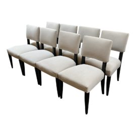 Crate & Barrel Cody Dove Dining Chairs, a Set of 8. Original Price: $4,000