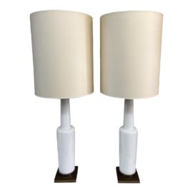Visual Comfort Thomas O'Brien Fiona Glass Table Lamps, a Pair. Original Price: $1,732