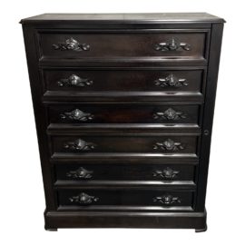 Vintage Six Drawer Wood Dresser