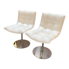 CasaDesus Turkana Pieltech Swivel Chairs, a Pair. Original Price: $4,800