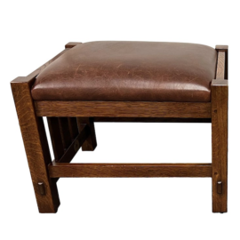 Stickley Mission Collection Oak + Leather Foot Stool. Original Price: $1,300