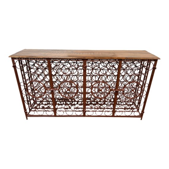 contemporary-128-bottle-iron-wine-rack-console-custom-drape-7262