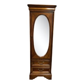 1990s Lexington Chez Michelle Cherry Mirrored Armoire
