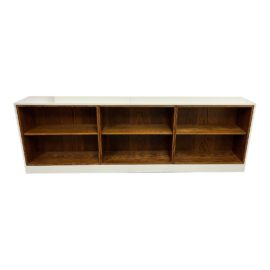 Custom Design Oak + Painted Long Bookcase
