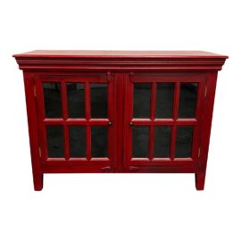 Crate and Barrel Rojo Red Media Storage Cabinet. Original Price: $600