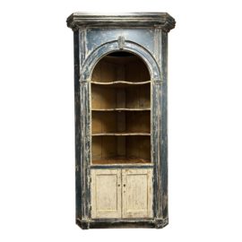 Antique Wood Distressed Corner Cabinet