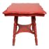 Antique Occasional Wood Red Lacquered Accented Table