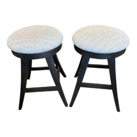 Saloom Upholstered Counter Stools, a Pair