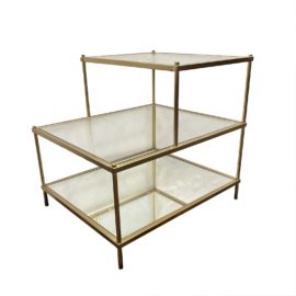 West Elm Terrace Glass & Antique Brass Side Table. Original Price: $299