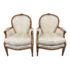 Louis J. Solomon Custom Louis XVI Bergere Chairs, a Pair