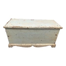 Antique Painted Wood Trunk