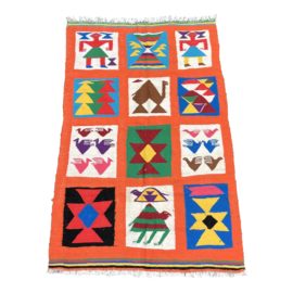Vintage Tunisian Berber Kilim Rug - 2′10″ × 4′7″