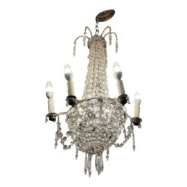Antique Petite French Empire Six Light Chandelier