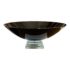 1992 Dark Glass Bowl on Glass Pedestal, Signed