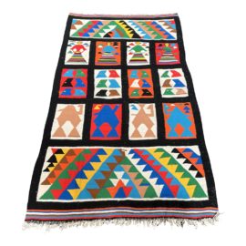 Vintage Tunisian Berber Kilim Rug - 4′7″ × 7′11″