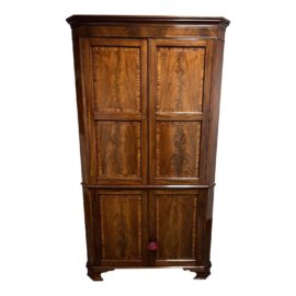 Early 20th Century Two Piece Corner Wood Cabinet