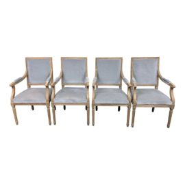 Restoration Hardware Vintage French Square Back Dining Chairs, a Set of Four. Original Price: $2,600