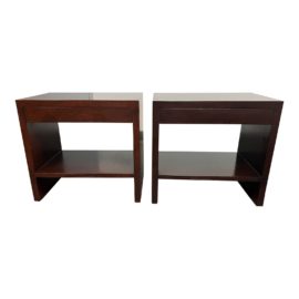 Custom Design Wood Nightstands, a Pair