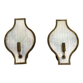 Urban Electric Single Light Mirrored Back Wall Sconce, a Pair