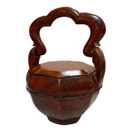 Antique Chinese Hand Carved Wedding Basket