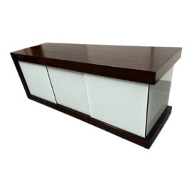 Three-Drawer Glass + Wood Media Cabinet