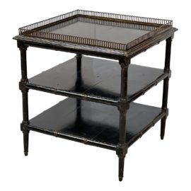 Antique French Three-Tiered Table + Casters