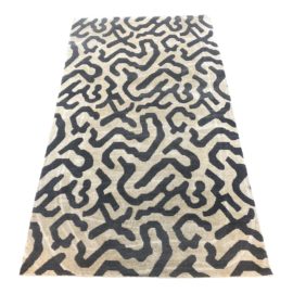 Doris Leslie Blau Modern Gray + White Area Rug - 4′1″ × 7′6″