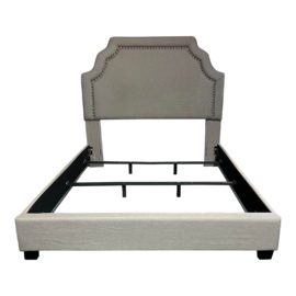 Queen Size Alton Furniture Traditional Nailhead Bed Frame. Original Price: $600