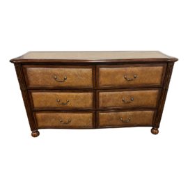 Tommy Bahama Style Wood + Leather Six-Drawer Dresser