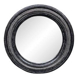 Antiqued Style Finish Round Wall Mirror