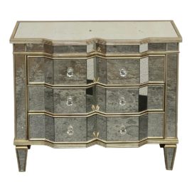 Deco Glam Mirrored Three Drawer Accent Chest