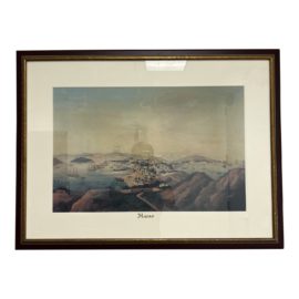 Framed Pencil + Watercolor Seascape of Macao Print