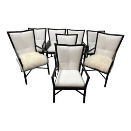 McGuire Cambria Dining Room Chairs by Barbara Barry, a Set of Eight. Original Price: $12,000