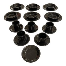 Black Fiesta Ware Dinnerware, Set of Six. Original Price: $688