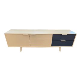 Contemporary White + Gray Media Console