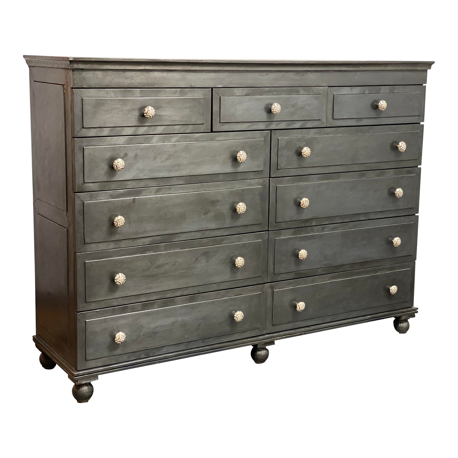 Restoration Hardware Annecy Zinc Metal-Wrapped 11-Drawer Dresser. Original Price: $3,595 - Design Plus Gallery Restoration Hardware Annecy Zinc Metal-Wrapped 11-Drawer Dresser. Original Price: $3,595 - Design Plus Gallery