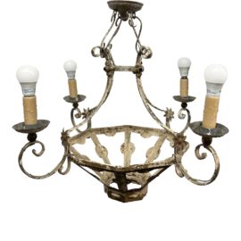 Antique Electrified Four Light Chandelier