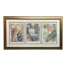 Marc Chagall Exodus Triptych Limited Edition Large Framed Prints