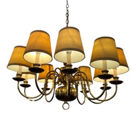 Contemporary 10-Light Brass Chandelier