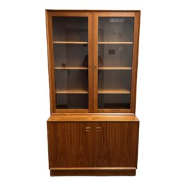 Mid 20th Century Two-Piece Lockable Display Cabinet