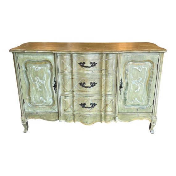 french-provincial-distressed-green-sideboard-3434
